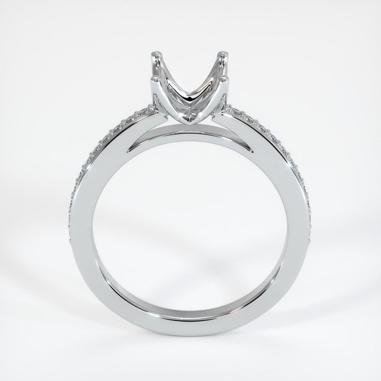 14K White Gold Pave Ring Setting