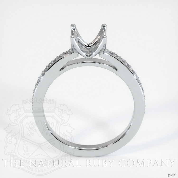 14K White Gold Pave Ring Setting