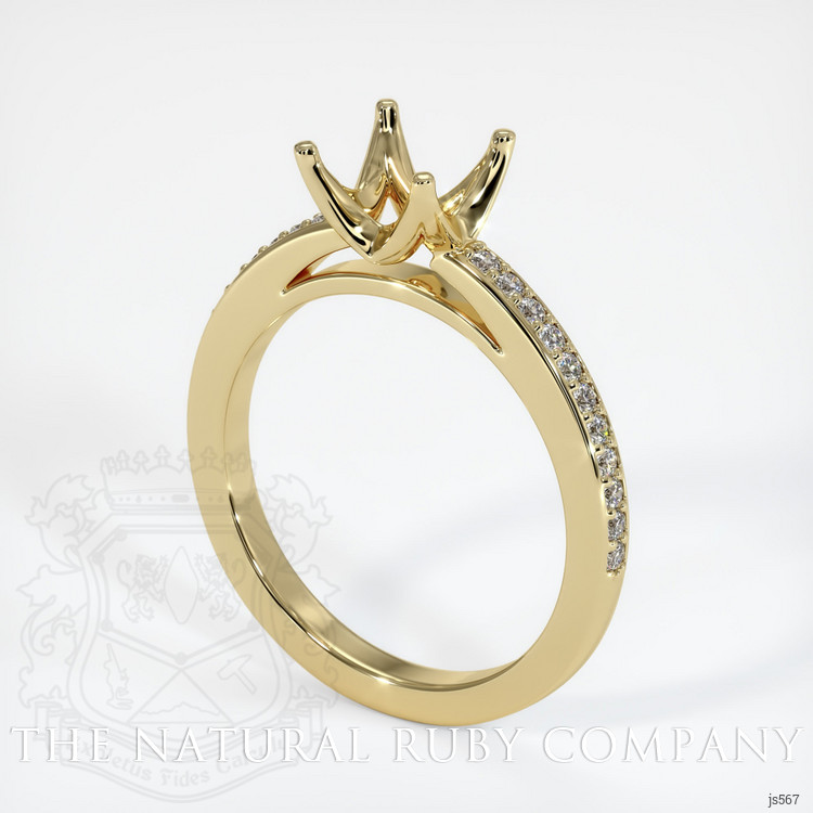 14K Yellow Gold Pave Ring Setting