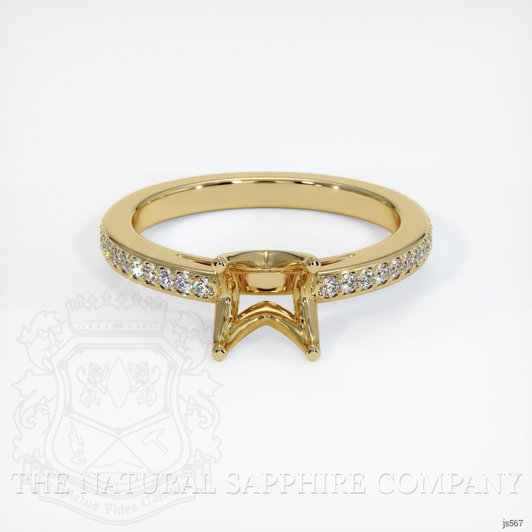 14K Yellow Gold Pave Ring Setting