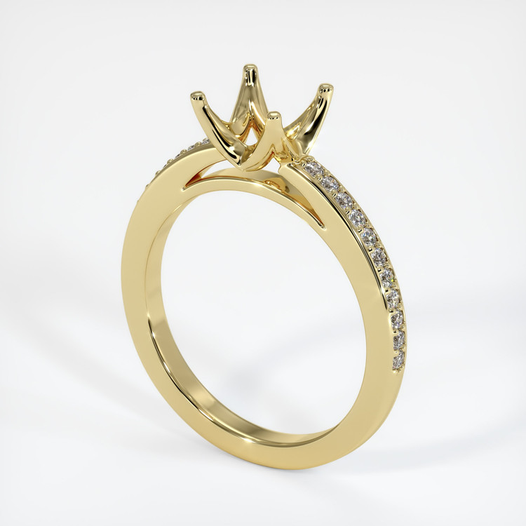 18K Yellow Gold Pave Ring Setting
