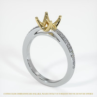 14K Yellow & White Pave Ring Setting Image