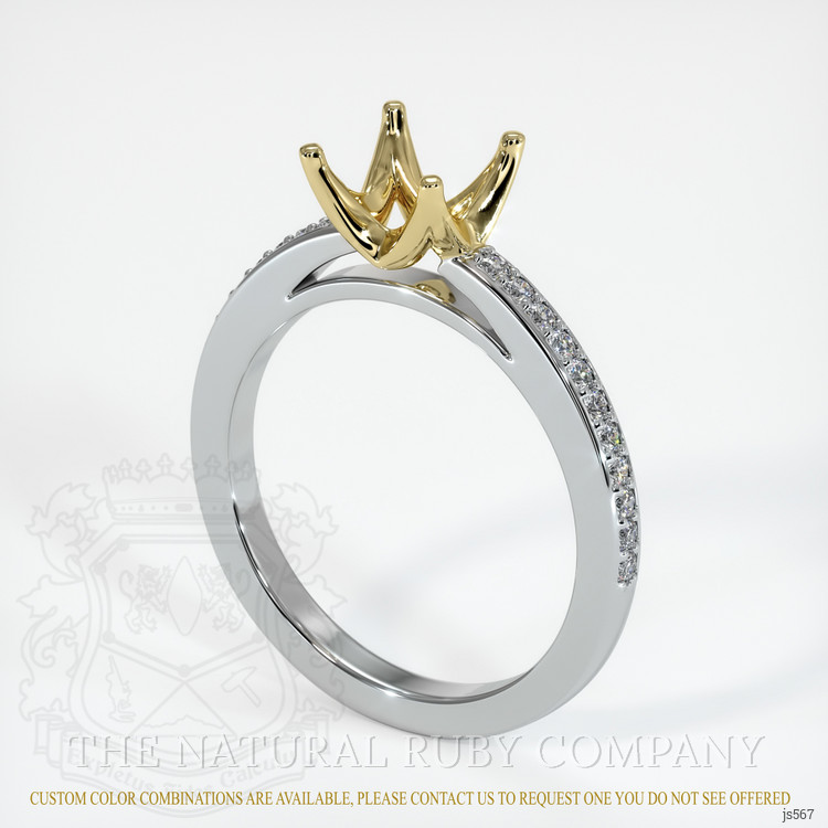14K Yellow & White Pave Ring Setting