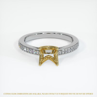 14K Yellow & White Pave Ring Setting Image