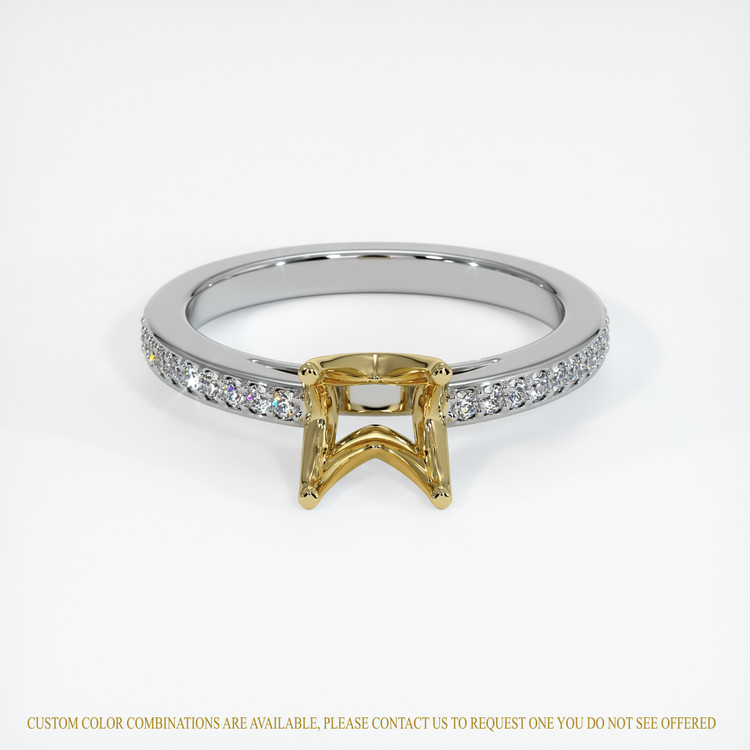 14K Yellow & White Pave Ring Setting