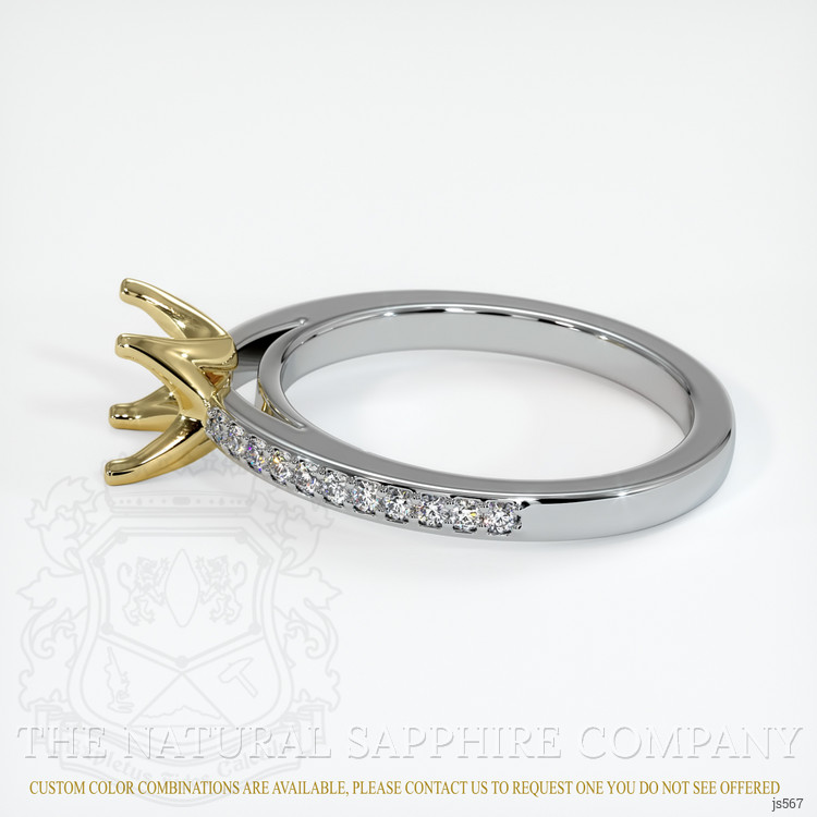 14K Yellow & White Pave Ring Setting
