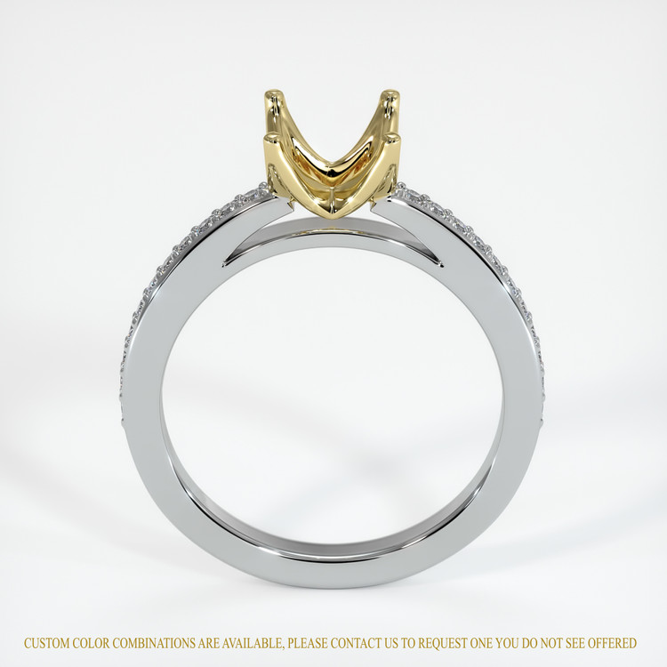 14K Yellow & White Pave Ring Setting