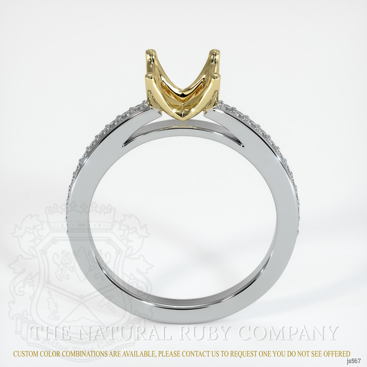 14K Yellow & White Pave Ring Setting