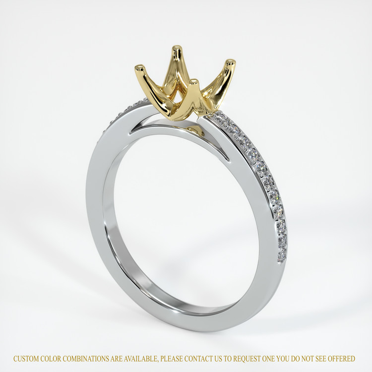 18K Yellow & White Pave Ring Setting