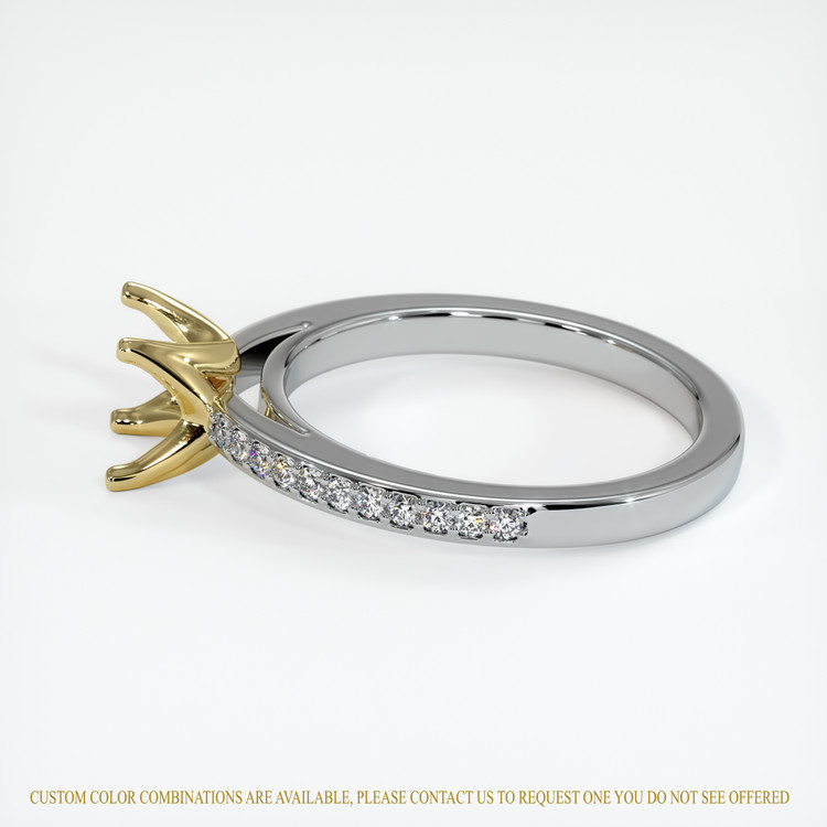 18K Yellow & White Pave Ring Setting