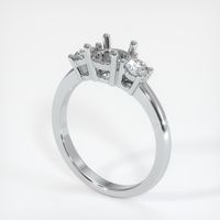 Three Stone Emerald Ring 0.78 Ct., Platinum 950 Combination Setting