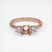 14K Rose Gold Three Stone Ring Setting Image