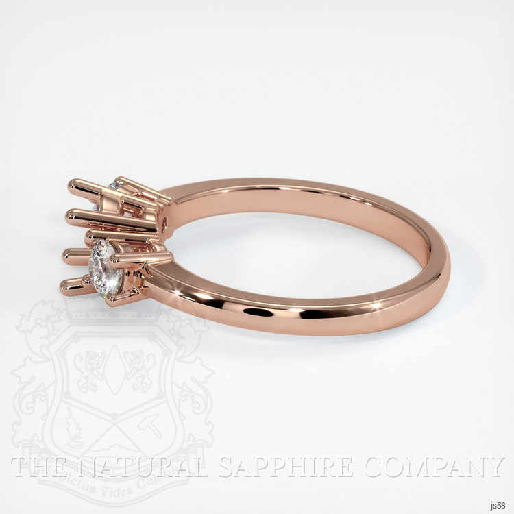 14K Rose Gold Three Stone Ring Setting
