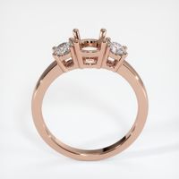 14K Rose Gold Three Stone Ring Setting Image