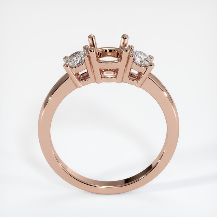 14K Rose Gold Three Stone Ring Setting
