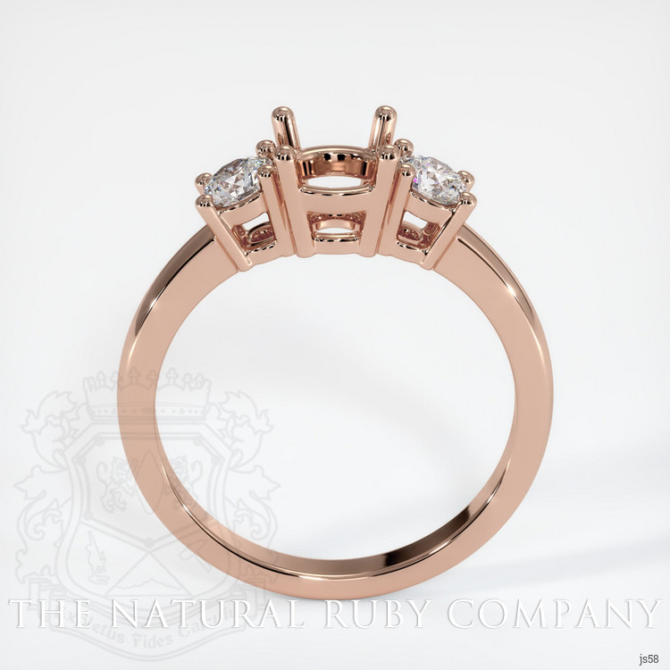 14K Rose Gold Three Stone Ring Setting