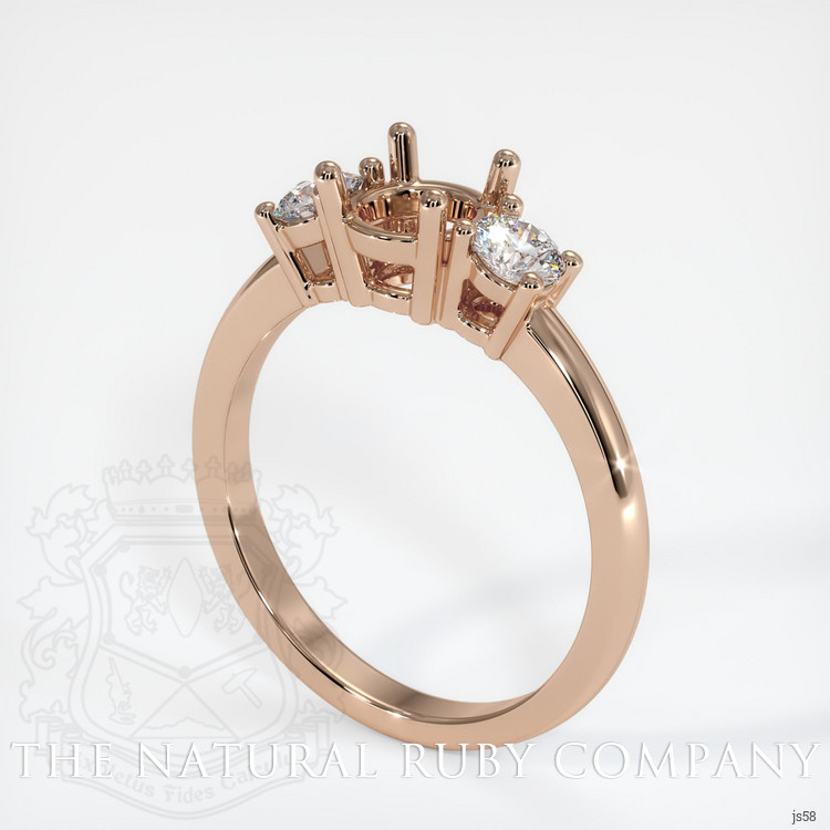 18K Rose Gold Three Stone Ring Setting