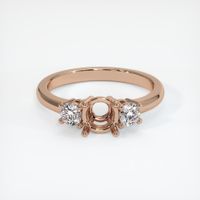 18K Rose Gold Three Stone Ring Setting Image