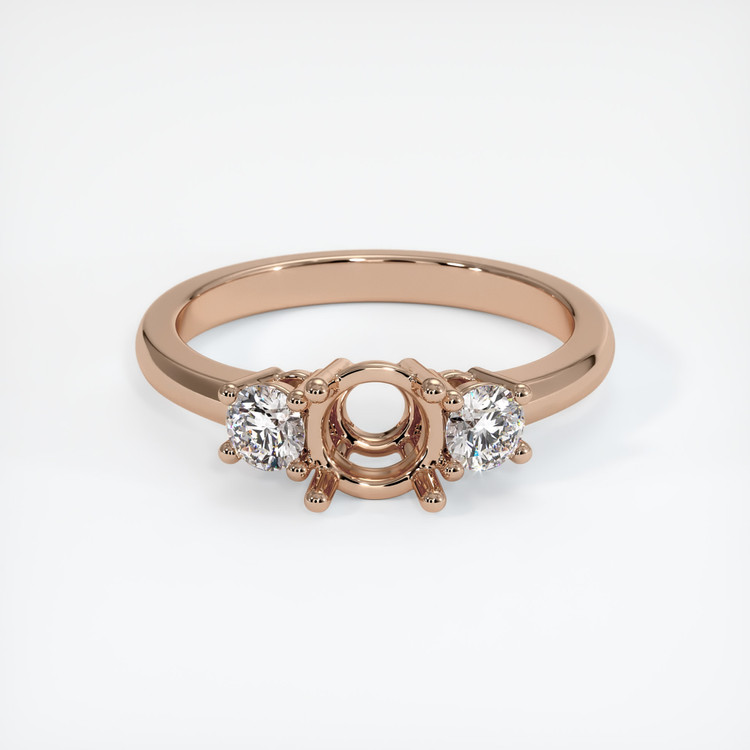 18K Rose Gold Three Stone Ring Setting
