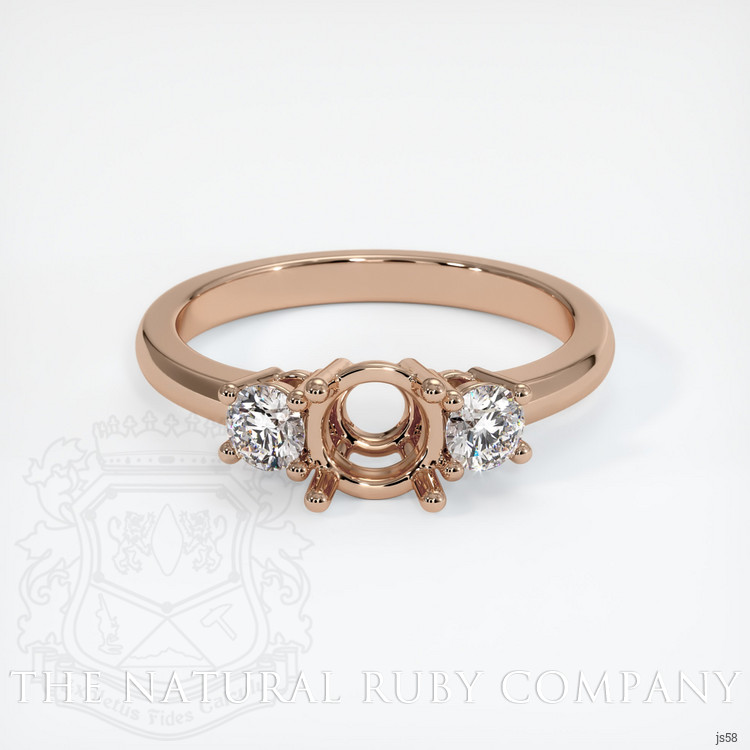 18K Rose Gold Three Stone Ring Setting