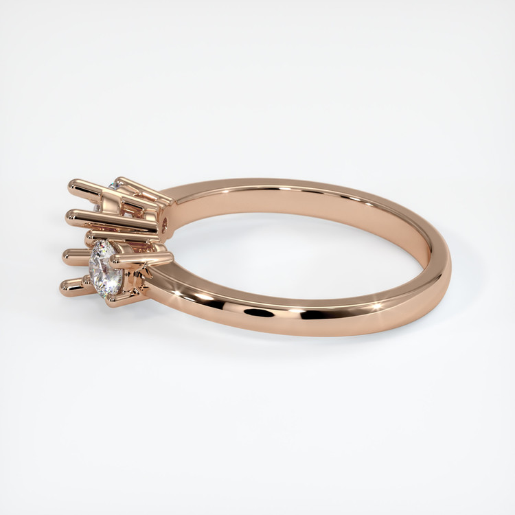 18K Rose Gold Three Stone Ring Setting