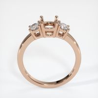 18K Rose Gold Three Stone Ring Setting Image