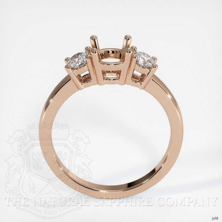 18K Rose Gold Three Stone Ring Setting