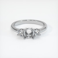 10K White Gold Three Stone Ring Setting Image