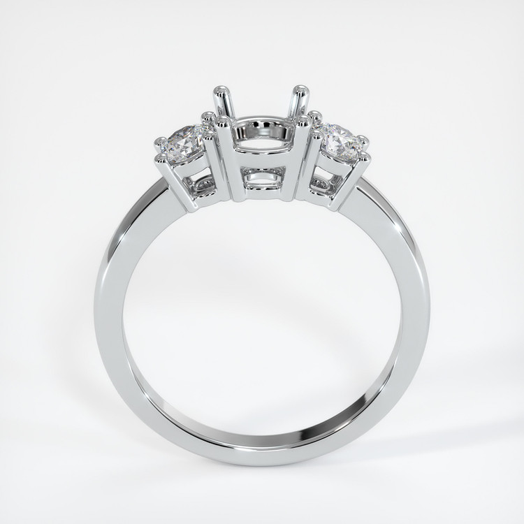 10K White Gold Three Stone Ring Setting