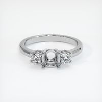 14K White Gold Three Stone Ring Setting Image