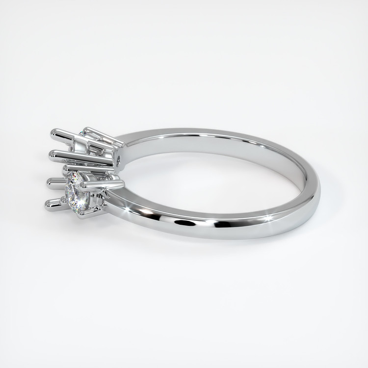14K White Gold Three Stone Ring Setting