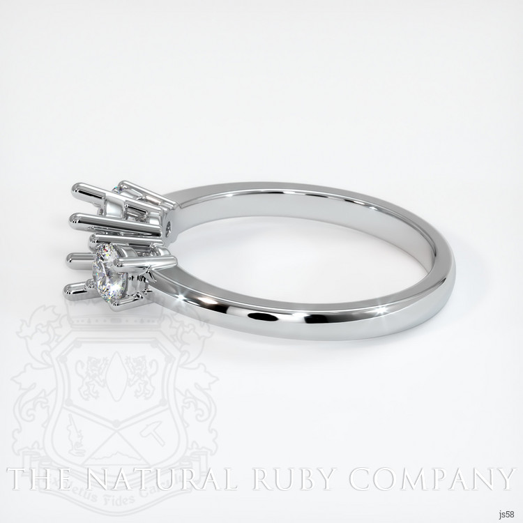 14K White Gold Three Stone Ring Setting