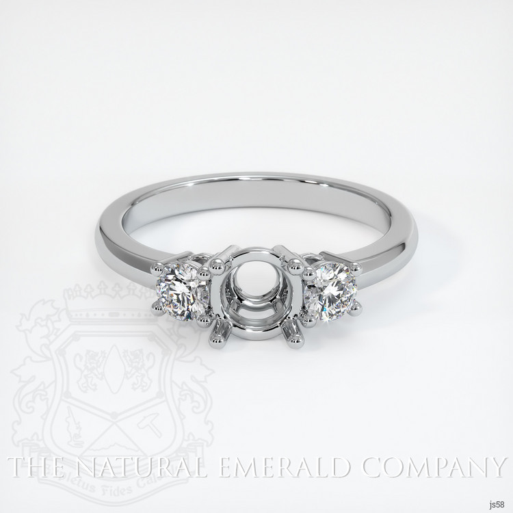 18K White Gold Three Stone Ring Setting