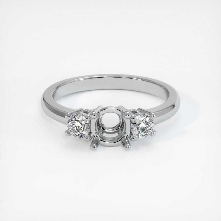 18K White Gold Three Stone Ring Setting