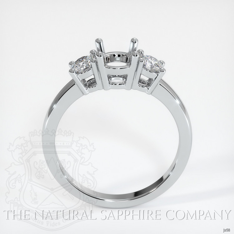 18K White Gold Three Stone Ring Setting