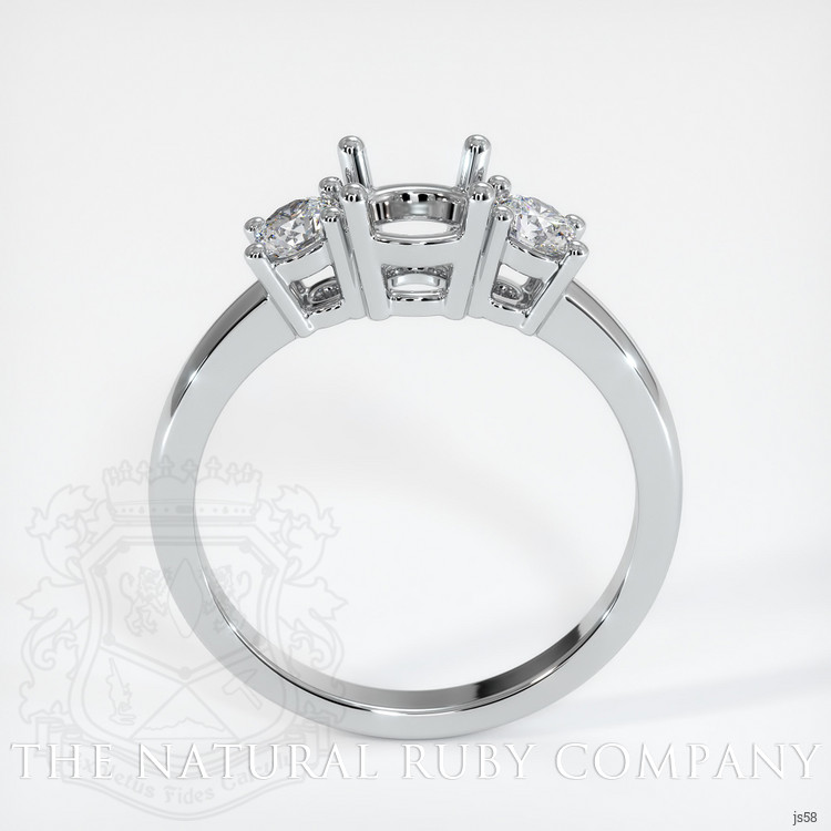 18K White Gold Three Stone Ring Setting