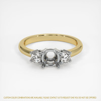 14K White & Yellow Three Stone Ring Setting Image
