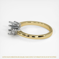 14K White & Yellow Three Stone Ring Setting Image