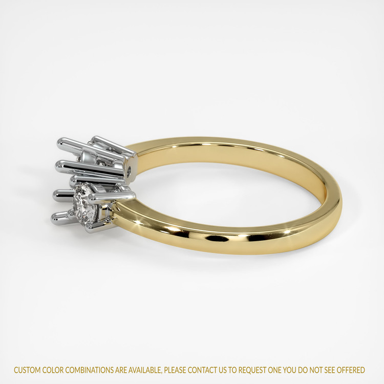 14K White & Yellow Three Stone Ring Setting