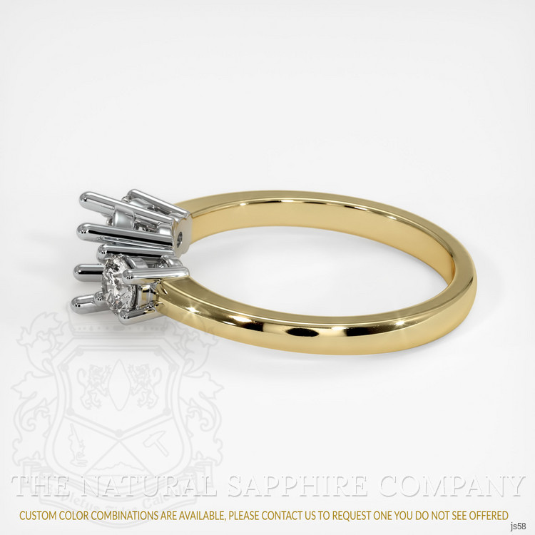 14K White & Yellow Three Stone Ring Setting