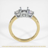 14K White & Yellow Three Stone Ring Setting Image