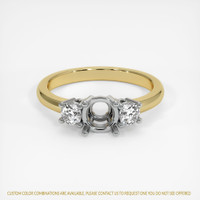 18K White & Yellow Three Stone Ring Setting Image