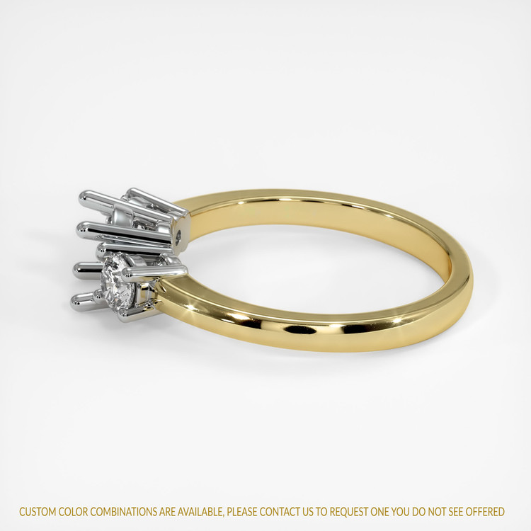 18K White & Yellow Three Stone Ring Setting