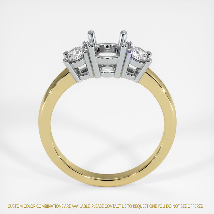 18K White & Yellow Three Stone Ring Setting