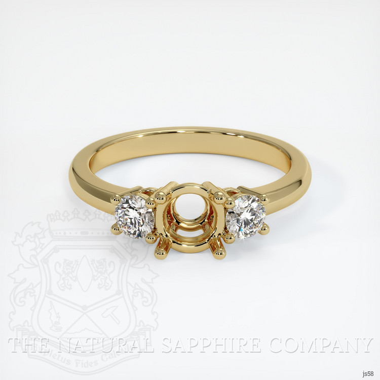 10K Yellow Gold Three Stone Ring Setting
