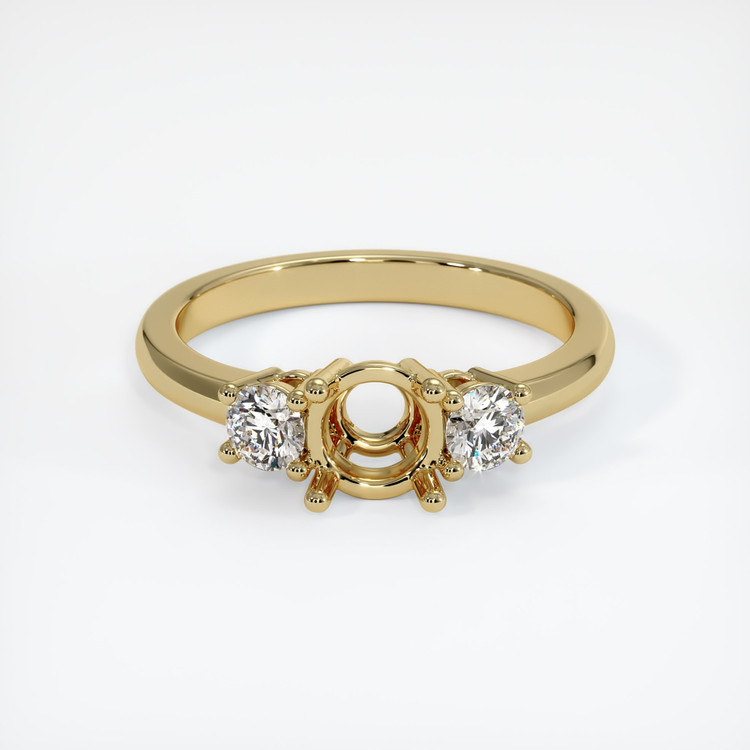 10K Yellow Gold Three Stone Ring Setting