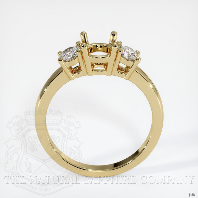10K Yellow Gold Three Stone Ring Setting