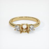 14K Yellow Gold Three Stone Ring Setting Image