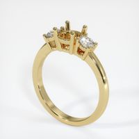 18K Yellow Gold Three Stone Ring Setting Video