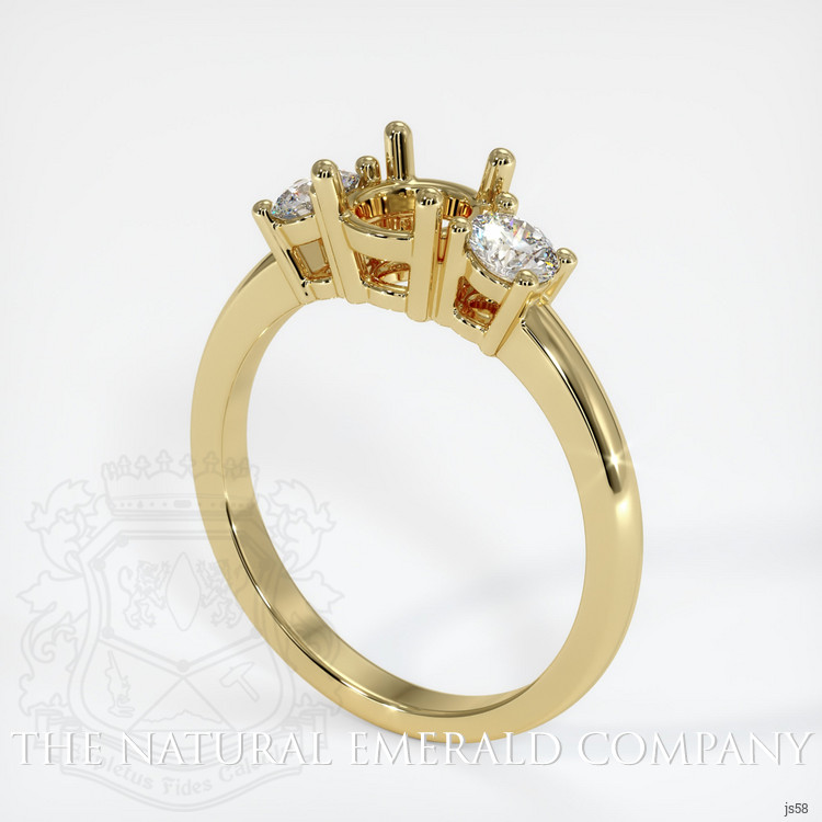 Three Stone Emerald Ring 0.98 Ct., 18K Yellow Gold